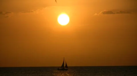 Sunset Sailboat 스톡 동영상 376156