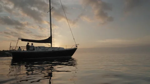 Sunset Sailboat Video stock 155471297
