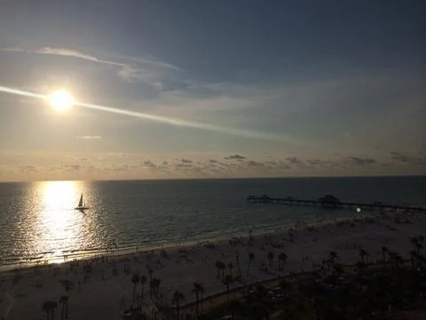 Sunset Sailboat Stock Photos