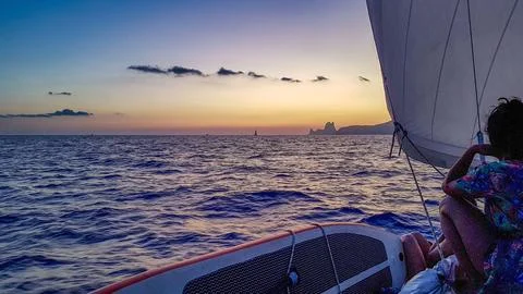 Sunset Sailing Adventure Stock Photos