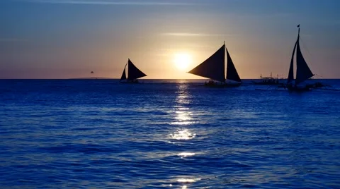 Sunset sailing UHD Stock-Footage 61517147