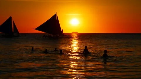 Sunset sailing in UHD Video stock 61932115