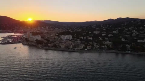 Sunset Sainte Maxime Côte d'Azur Stock Footage 164402678