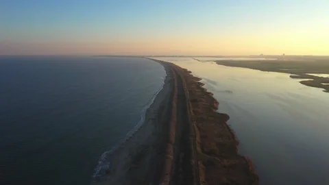 Sunset on a salt lake Stock Footage 123047433