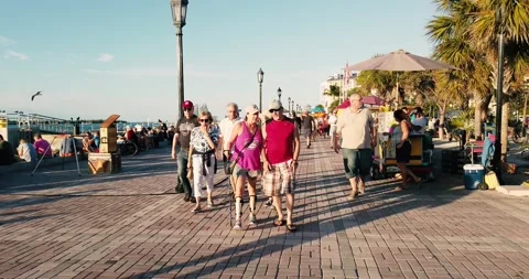 Sunset Salutation on the Streets of Key West Florida Stock-Footage 159791067