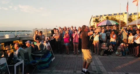 Sunset Salutation on the Streets of Key West Florida Stock-Footage 159791068
