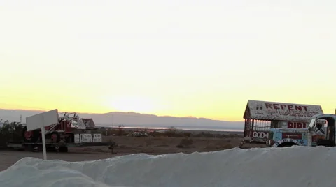 Sunset at Salvation Mountain Stock Footage 47987126
