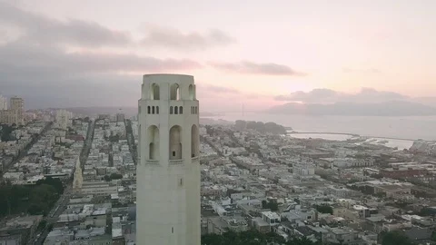 Sunset San Francisco Coit Tower Skyline 4k 스톡 동영상 81817787