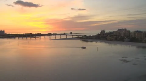 Sunset Sand Key Bridge Video stock 10714916