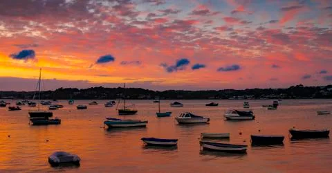 Sunset at Sandbanks in Dorset Stock Photos