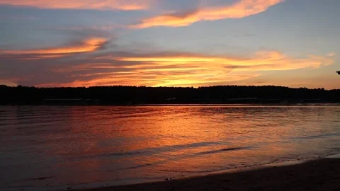 Sunset on the Sandy Beach Stock Footage 168501675