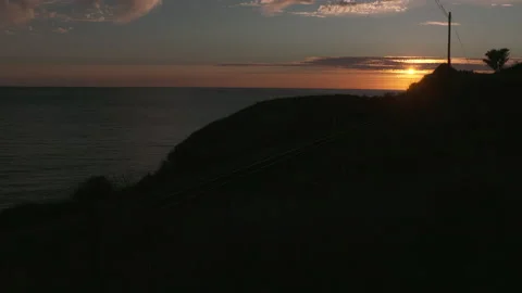 Sunset Santa Barbara Train Time Lapse Stock Footage 144510311