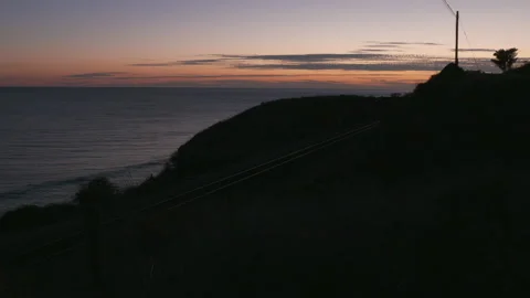 Sunset Santa Barbara Train Tracks Stock Footage 144511120