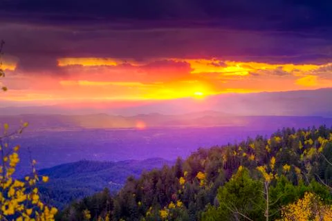 Sunset at Santa Fe Ski Basin Foto stock