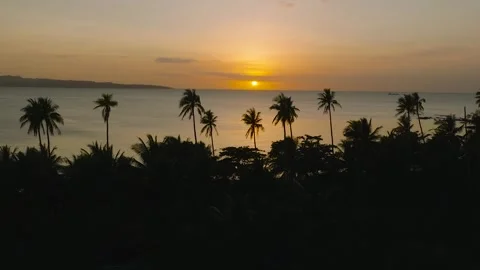 Sunset in Santa Fe, Tablas, Romblon. Philippines. Stock Footage 273744196