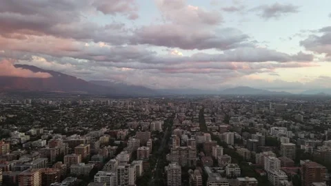 Sunset Santiago, Chile Stock Footage