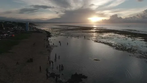 Sunset at Santolo beach, Indonesia Stock Footage 204964839