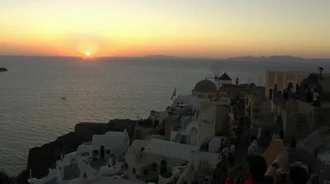 Sunset on Santorini Stock Footage 8985678