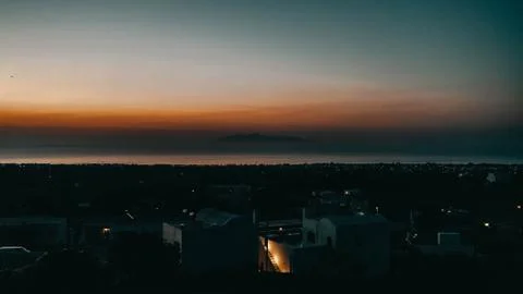 A sunset in SANTORINI 스톡 사진