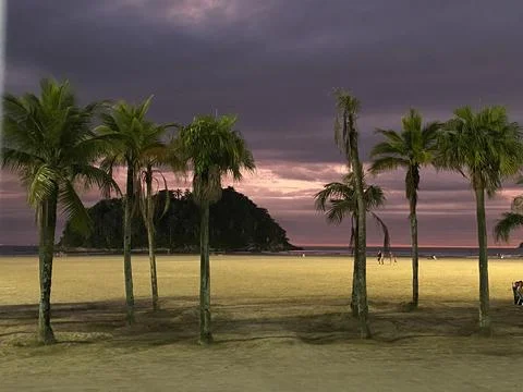 Sunset in Santos. Stock Photos