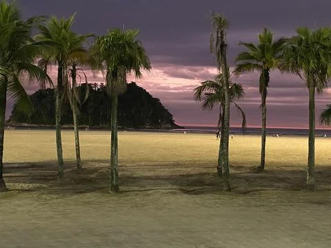 Sunset in Santos. Stock Photos