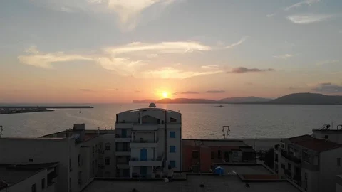 Sunset in Sardegna - Aerial Stock Footage