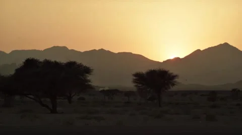 Sunset In Saudi Arabian Desert Stock Footage