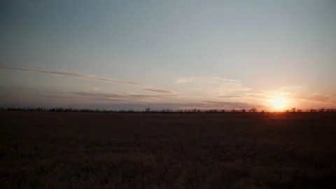 Sunset in the savannah Cremea Stock Footage 155448559