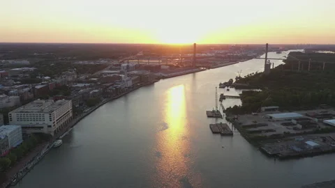 Sunset Savannah River 動画素材 156046217