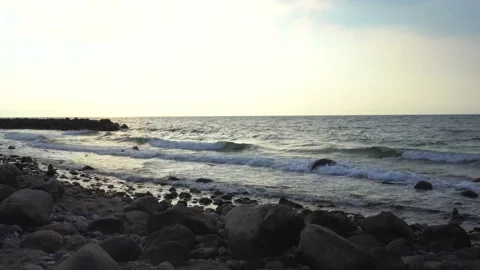 Sunset by Scandinavian beach Stock Footage 205869755