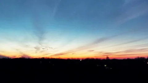 Sunset Scene in Clouds Stock Photos