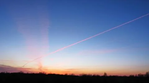 Sunset Scene in Clouds Stock Photos