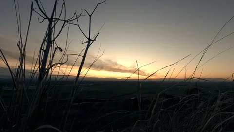 Sunset scene low angle time lapse Stock Footage 123985738