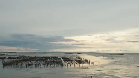 Sunset scene at ocean in Philippines Stock Footage 325415659
