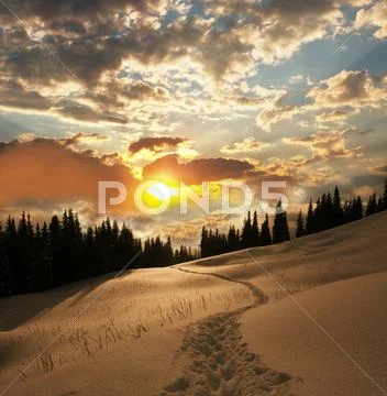 Sunset scene Stock Photos