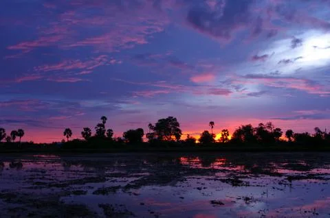 Sunset scene Stock Photos