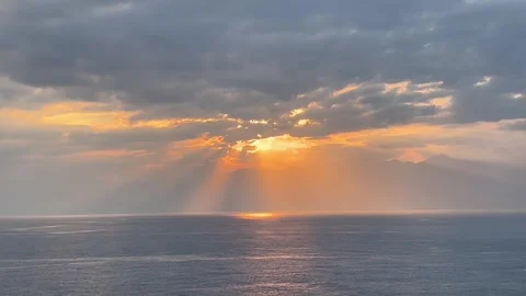 Sunset scenery over Mediterranean Sea Stock Footage 336911330