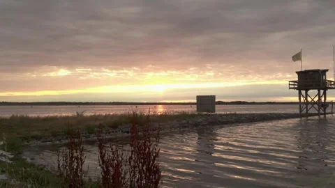 Sunset at Scharendijke in Holland Video stock 252179849