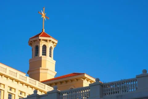 Sunset on Scientology Architecture Foto stock