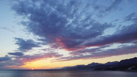 Sunset sea #2, Montenegro Stock Footage 77006934