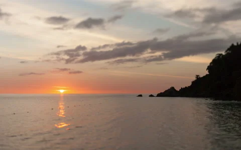 Sunset on the sea in 4k Stock Footage 49091449