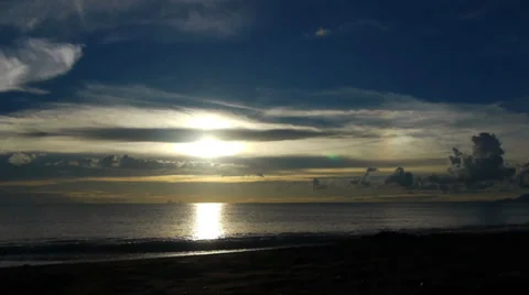 Sunset, sea and sand. Stock Footage 32187228