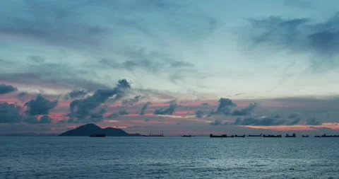 Sunset sea and the sky Stock Footage 136044208