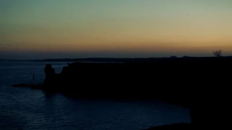 Sunset on the sea in the bay time lapse Stock Footage 39541780