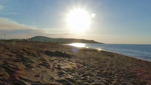 Sunset on the sea beach Video stock 113132680