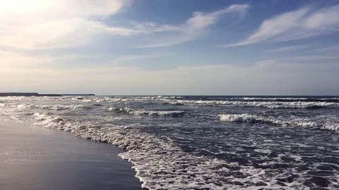 Sunset on sea beach Stock Footage 125802171