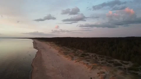 Sunset sea beach Stock Footage 159280895