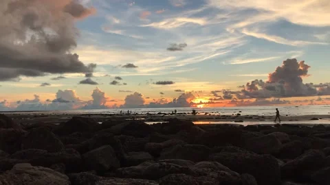 Sunset on the sea beach Stock Footage 251730492