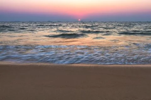 Sunset at sea beach Stock-Fotos