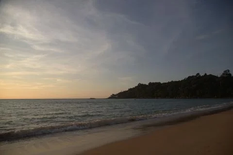 Sunset sea beach Stock Photos